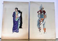 Both unframed sketches side by side showing full sheets