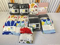 Group shot showing all 13 sealed cushion covers