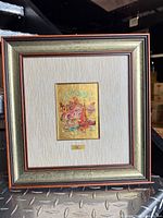 Full view of framed Bruni gold leaf sailboat artwork