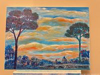 Full view of the acrylic landscape painting on canvas showing overall scene and colours