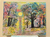 Front view of full painting showing landscape scene and colours