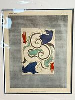 Full view of lithograph in mat showing border text and artwork