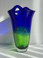 Full view of vase front showing color gradient and form