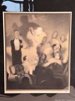 Full view of the lithograph including mat showing Art Deco scene