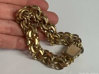 Bracelet coiled showing double link design and box clasp