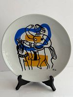 Front of porcelain plate showing Léger artwork