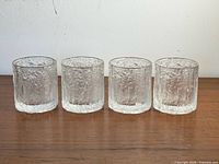 Front view of all four Hoya Glacier glasses lined up