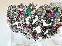 Close-up of bracelet showing rhinestone colors and setting