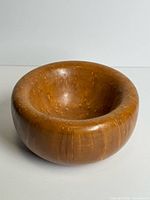 top angled view of birdseye maple bowl showing grain and interior