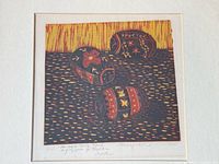 frontal close-up of the print showing imagery and signature area