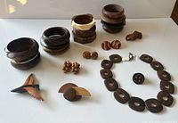 Group shot of all bangles, earrings, brooches, necklace and ring