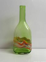 Full view of green glass vase front