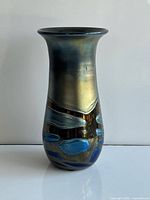 front view of iridescent Phoenician Malta vase