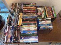 Overhead view of entire lot showing quantity of DVD and Blu-ray cases