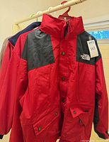 Front of red The North Face Gore-Tex jacket