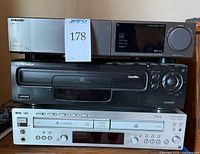 Front view of all three stacked components showing models