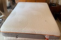 Top view of TEMPUR-Contour queen mattress showing quilted pattern