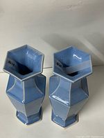 Both vases front view showing shape and glaze