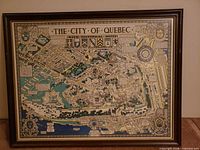 Framed map print full view showing content and frame