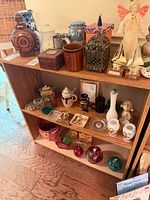 Front view of bookcase with contents showing overall design and finish
