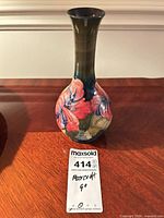 Full view of Moorcroft floral vase front