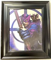Full view of framed Hawkeye poster
