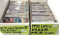 Front of two-row box showing labels for 1992 Fleer Ultra II set and 1991 Ultra singles