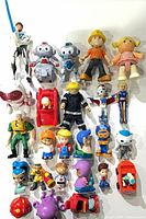 Full lot overhead view showing variety of figures and vehicles