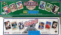 Lids of 1990 and 1991 Upper Deck baseball boxes