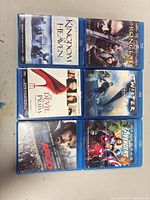 Front view of all six Blu-ray cases