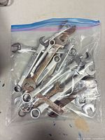 Bagged lot of assorted combination wrenches