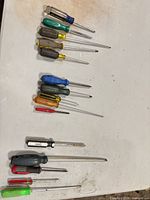 Full group of 15 screwdrivers laid out for overview