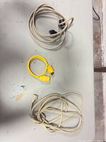 Overview showing all three cords on table