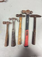 Group shot of all five hammers
