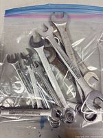 Bagged assortment of nine combination wrenches