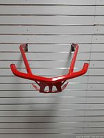 Front view of red aluminum bumper