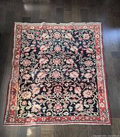 Full view of Persian wool rug front side