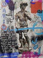 Front view of mixed media artwork showing full design and colors