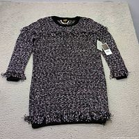 Front view of Juicy Couture tweed sweater dress showing overall design and condition