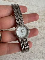 Front view of Senater ladies watch showing dial and bracelet