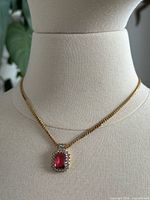 Full view of necklace on display bust