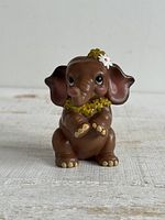Front view of brown elephant figurine