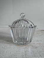 Front view of Mikasa Diamond Fire crystal box with lid