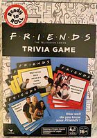 Front of factory-sealed Friends trivia game box