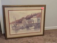 Front view of framed sepia nautical print