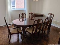 Dining table with six chairs overview