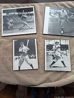 Overview of all four plaque-mounted baseball photo prints
