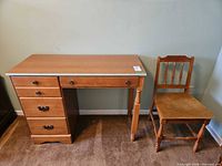 Front view of desk and chair together