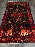 Full view of rug showing overall pattern and colors