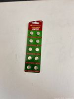 Front of sealed 10-pack Beidongli LR44/AG13 batteries